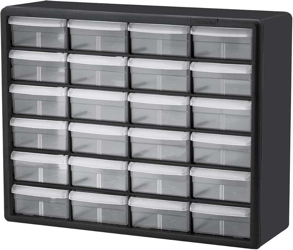Plastic 24-Drawer Storage Cabinet for Garage and Organization
