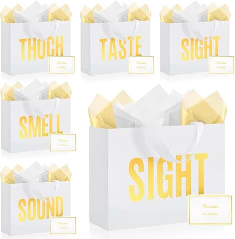 Five Senses Gift Bag with Ribbon Handle and Card