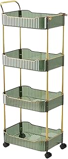 Green 4-Tier Acrylic Rolling Storage Cart