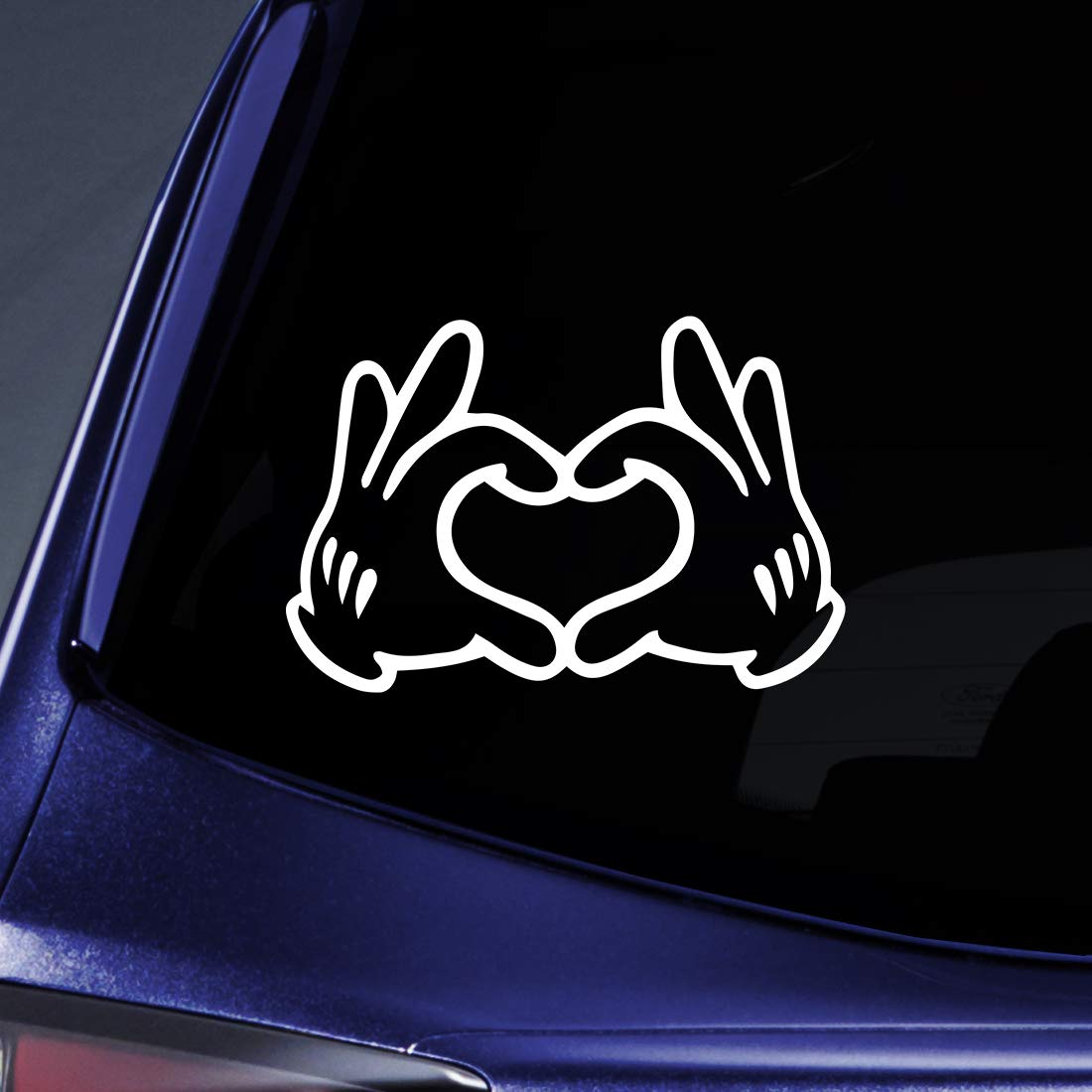 White heart and hands sticker for notebooks and laptops