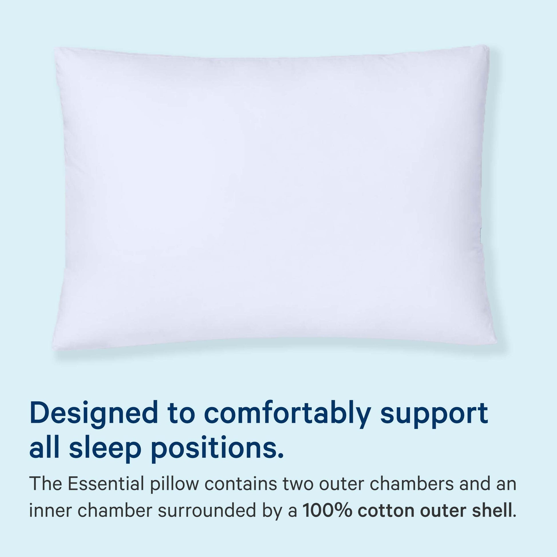 Sleep Essential Pillow for Sleeping, Standard, White