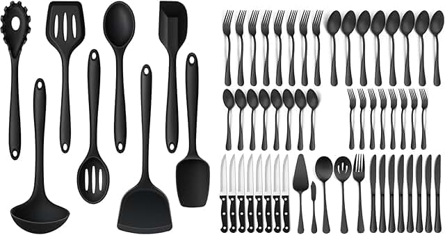 8-Piece Silicone Cooking Utensil Set for Nonstick Cookware