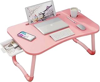 Foldable Laptop Bed Desk with Storage and Cup Holder