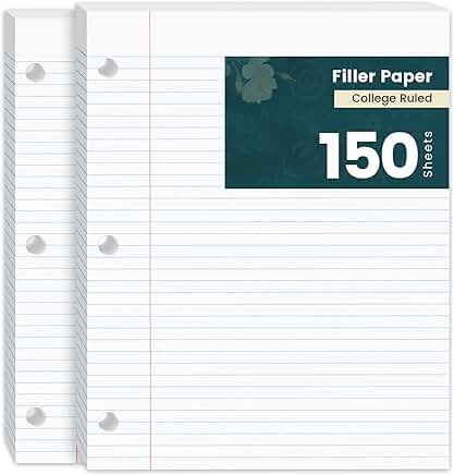 150 Sheets College Ruled Loose Leaf Paper