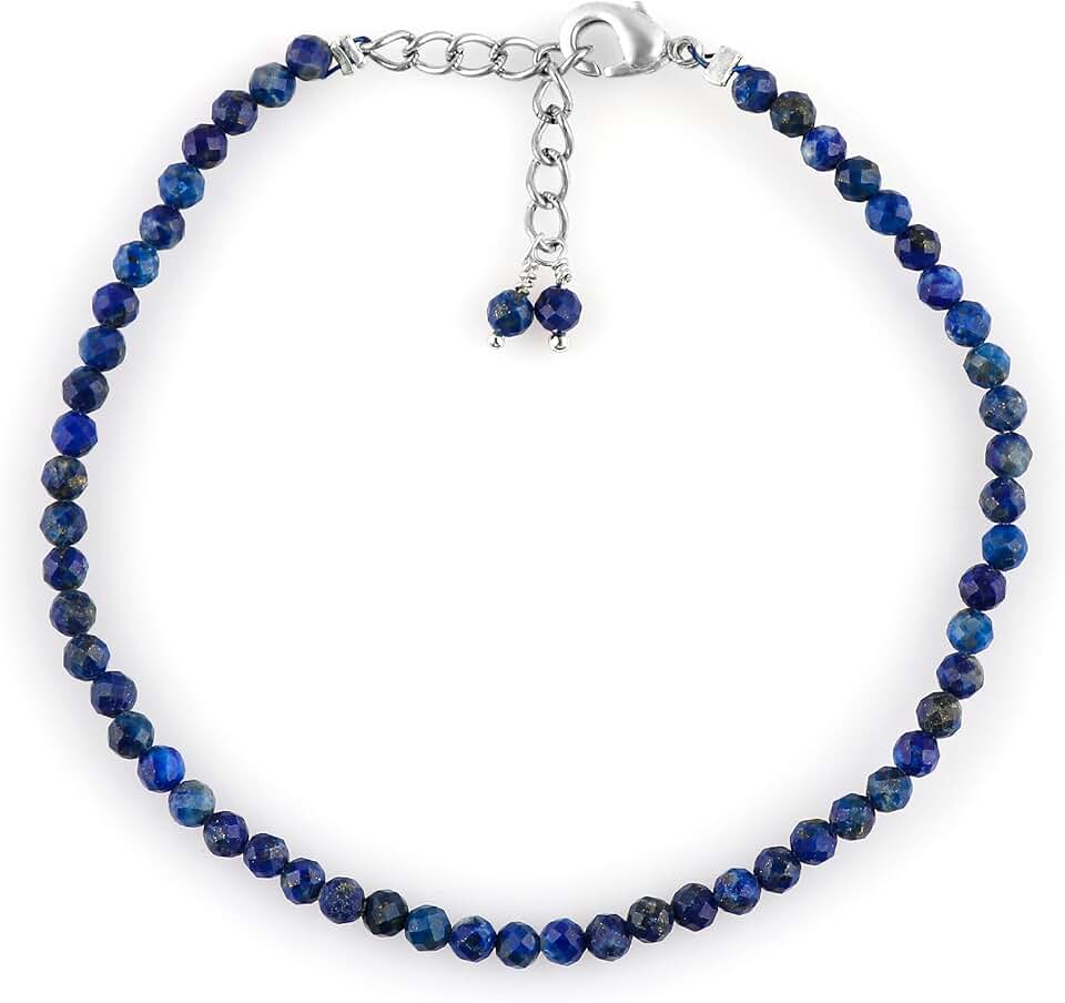 Natural Lapis Lazuli Crystal Bracelet, 7+1 inch