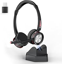 Wireless Bluetooth Headset with Mic, Noise Cancelling, 40H Talk
