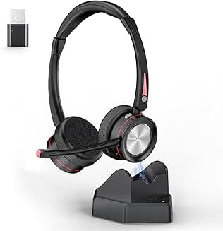Wireless Bluetooth Headset with Mic, Noise Cancelling, 40H Talk