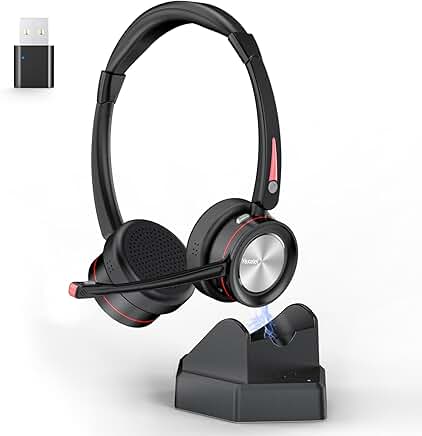 Wireless Bluetooth Headset with Mic, Noise Cancelling, 40H Talk