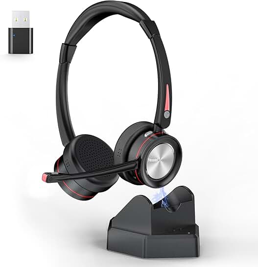 Wireless Bluetooth Headset with Mic, Noise Cancelling, 40H Talk