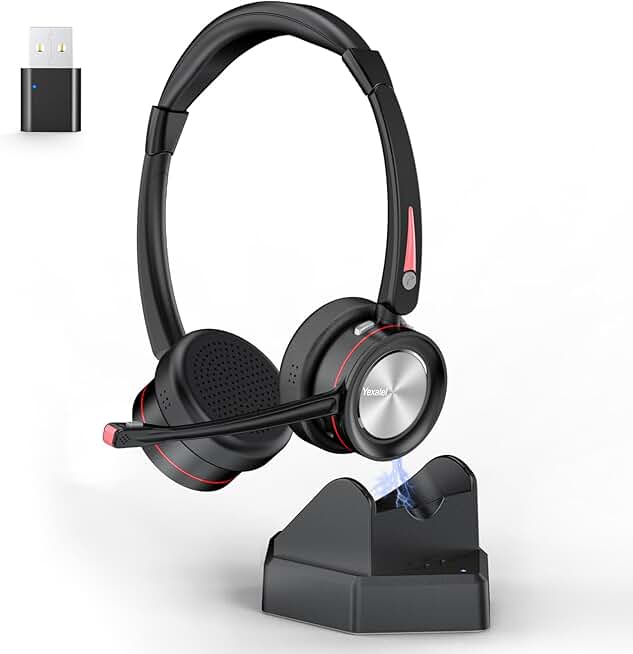 Wireless Bluetooth Headset with Mic, Noise Cancelling, 40H Talk