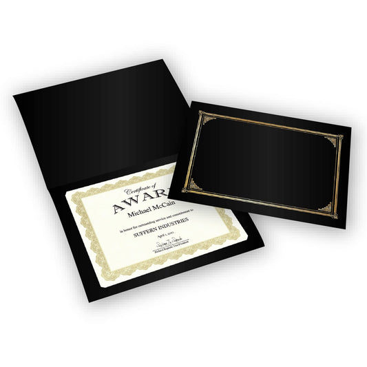 Black Classic Linen Document Covers, 12.5 x 9.75 inches, 6-pack