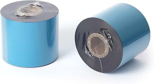 12 Rolls Black Wax Thermal Ribbon, 1476' Length