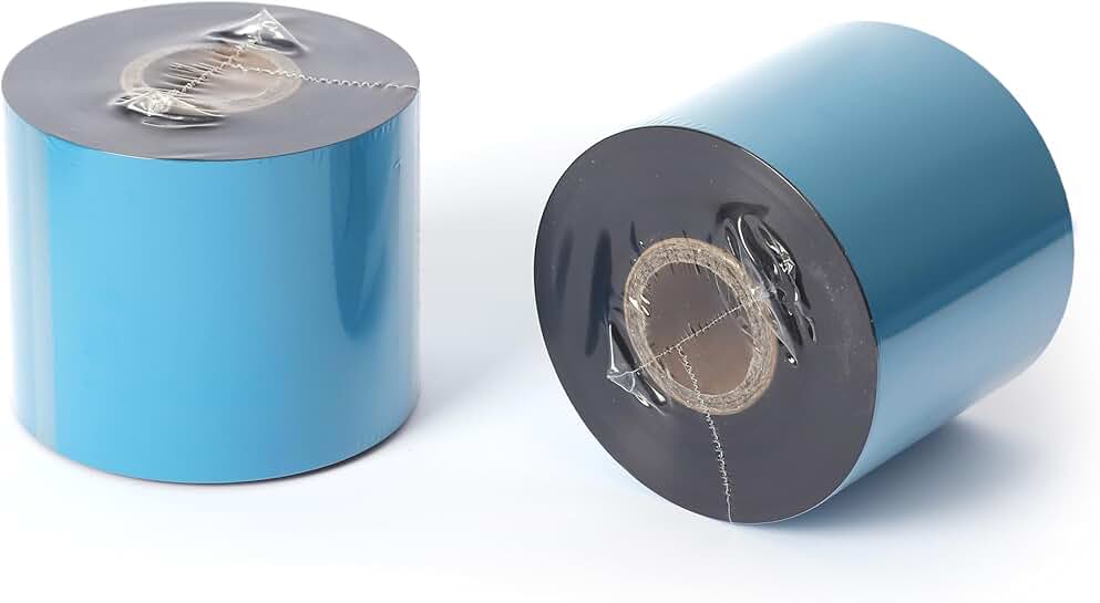 12 Rolls Black Wax Thermal Ribbon, 1476' Length
