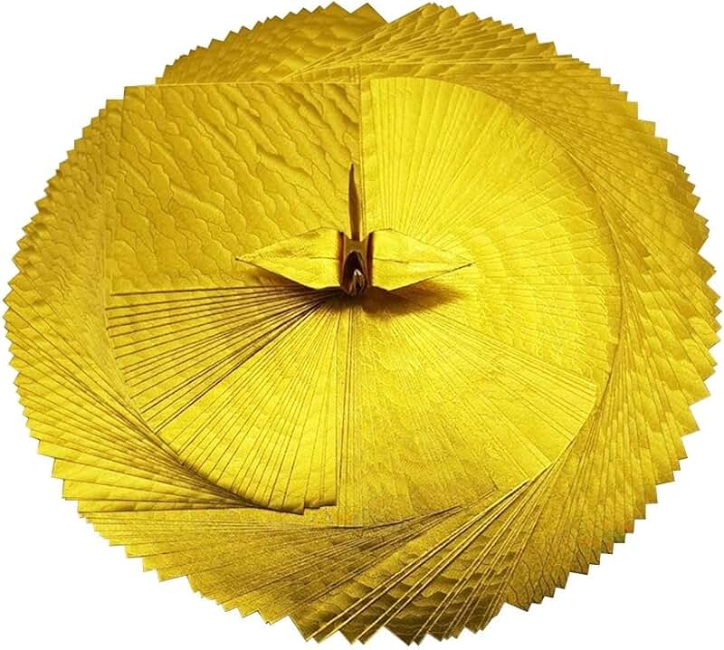 Gold cloud pattern origami paper, 3x3 inches, 100 sheets