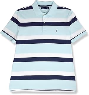 Men's Classic Fit Cotton Knit Striped Polo