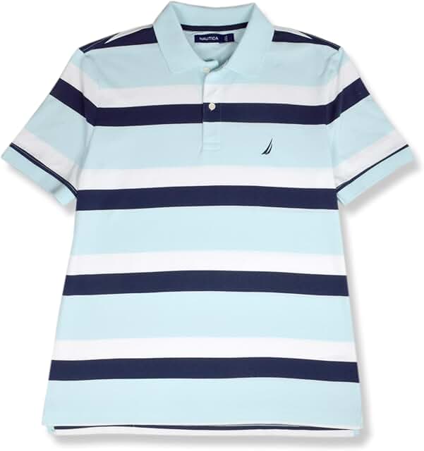 Men's Classic Fit Cotton Knit Striped Polo
