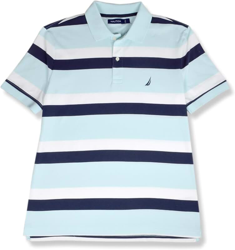 Men's Classic Fit Cotton Knit Striped Polo