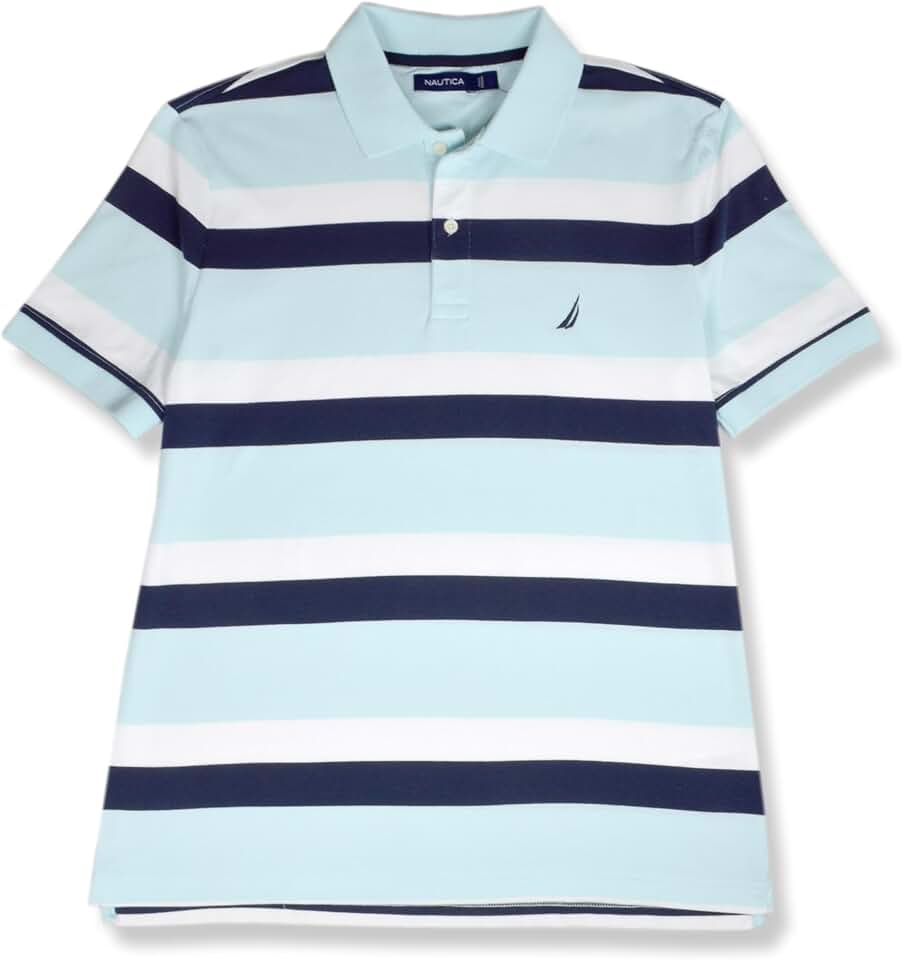 Men's Classic Fit Cotton Knit Striped Polo