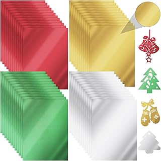 100 Sheets Metallic Glitter Cardstock for Crafts