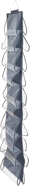 Over-the-Door Cotton and Plastic Shoe Organizer with 20 Pockets