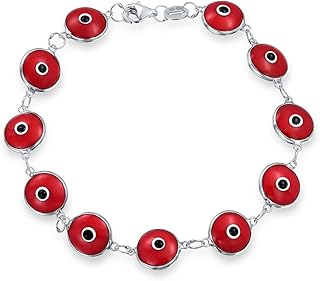 Red Glass Evil Eye Bracelet for Women and Teens
