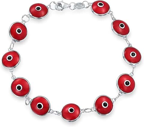 Red Glass Evil Eye Bracelet for Women and Teens