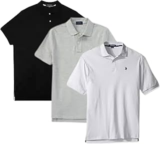 Men's Solid Short Sleeve Polo Shirt for Business and Golf
