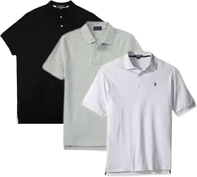 Men's Solid Short Sleeve Polo Shirt for Business and Golf