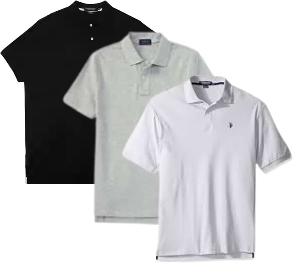 Men's Solid Short Sleeve Polo Shirt for Business and Golf