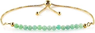Beaded Gemstone Bracelet for Women with Adjustable Chain