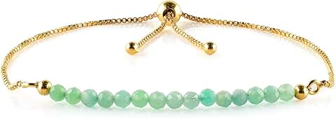 Beaded Gemstone Bracelet for Women with Adjustable Chain