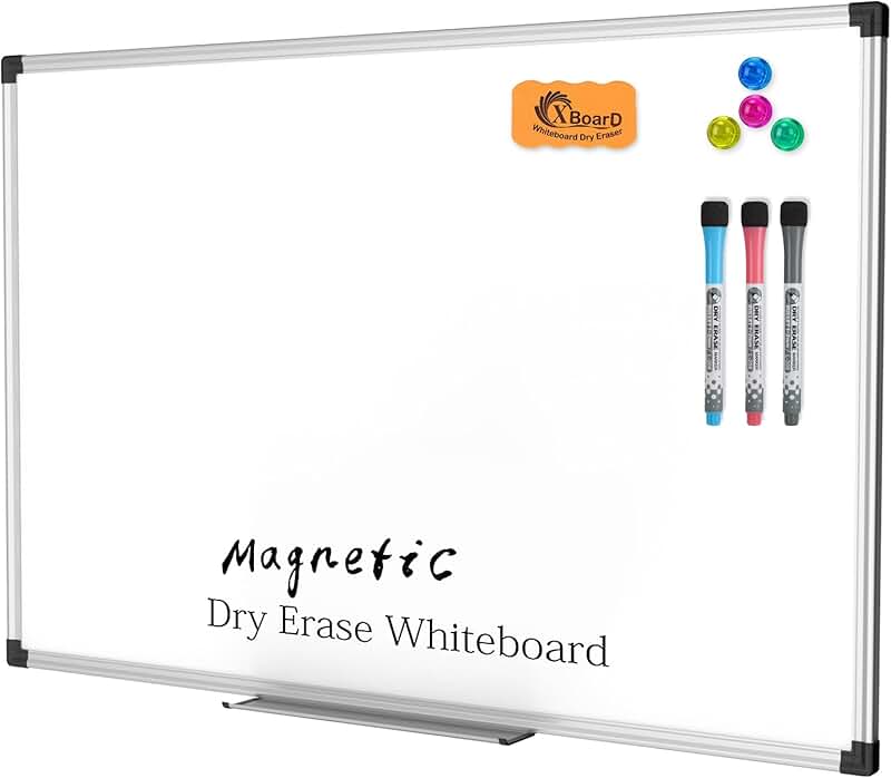 Magnetic Double-Sided Whiteboard, 36x24 Inches