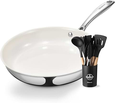 Scratch-Resistant Silicone Utensils and Non-Toxic Skillet Set