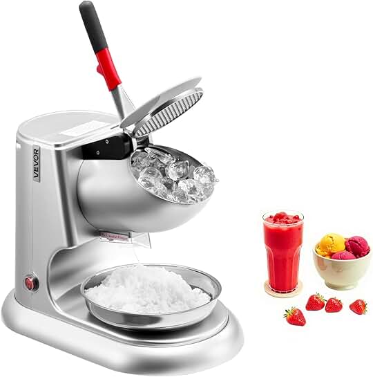 Electric Ice Crusher with 4 Blades, 220lbs/hr