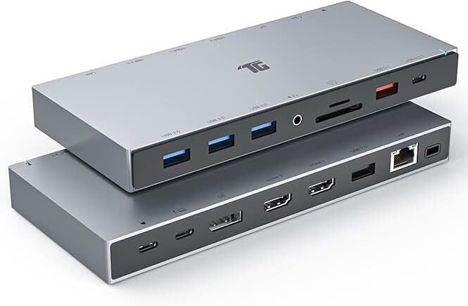 15-in-1 4K Triple Display Dock with Charging and Data Transfer