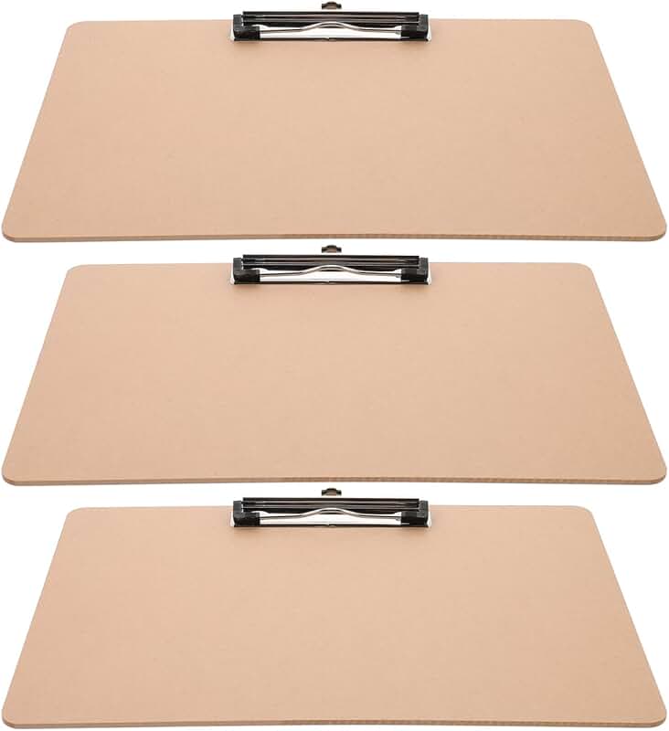 3-Pack Portable Clipboard for Office and School