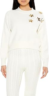 Women's Sequin Star Drop-Sleeve Sweater