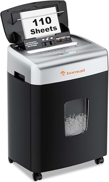 Heavy Duty Micro Cut Paper Shredder with 110-Sheet Autofeed