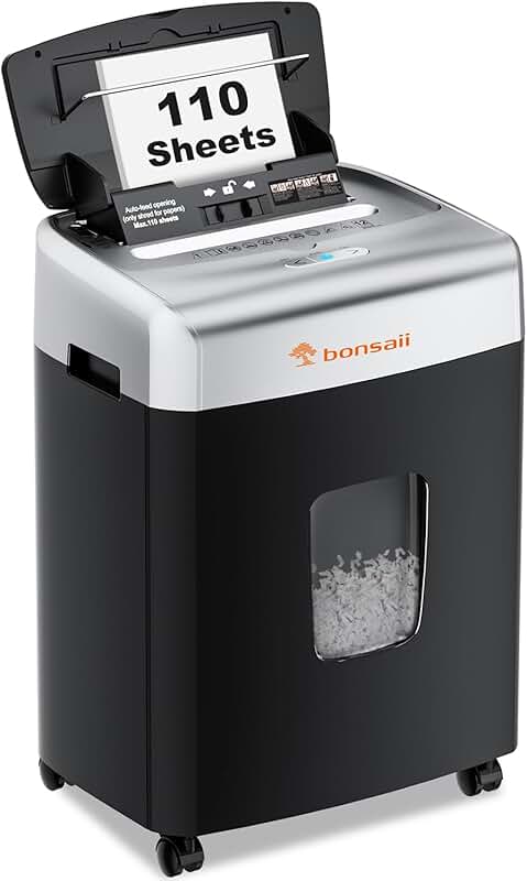 Heavy Duty Micro Cut Paper Shredder with 110-Sheet Autofeed