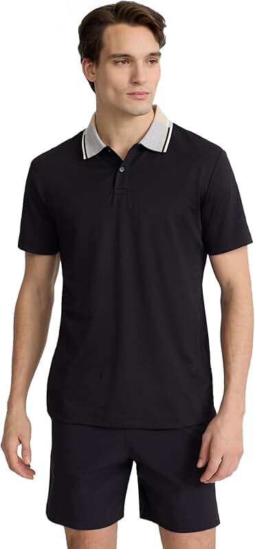 Men's Short Sleeve Color-Block Polo