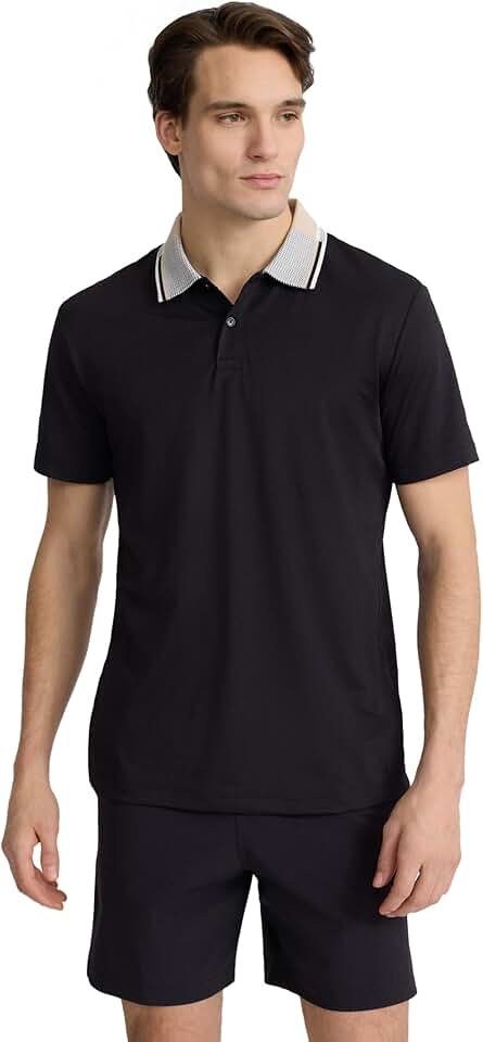 Men's Short Sleeve Color-Block Polo