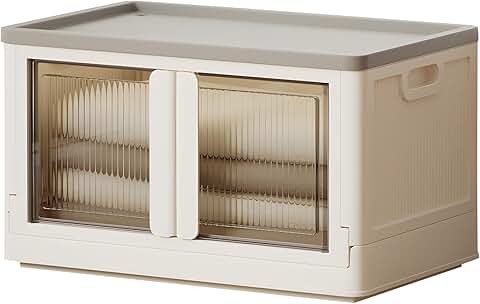 Large Collapsible Storage Box with Door and Wheels