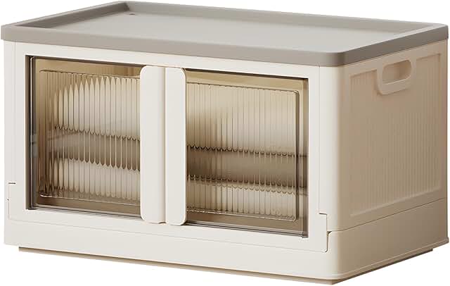 Large Collapsible Storage Box with Door and Wheels