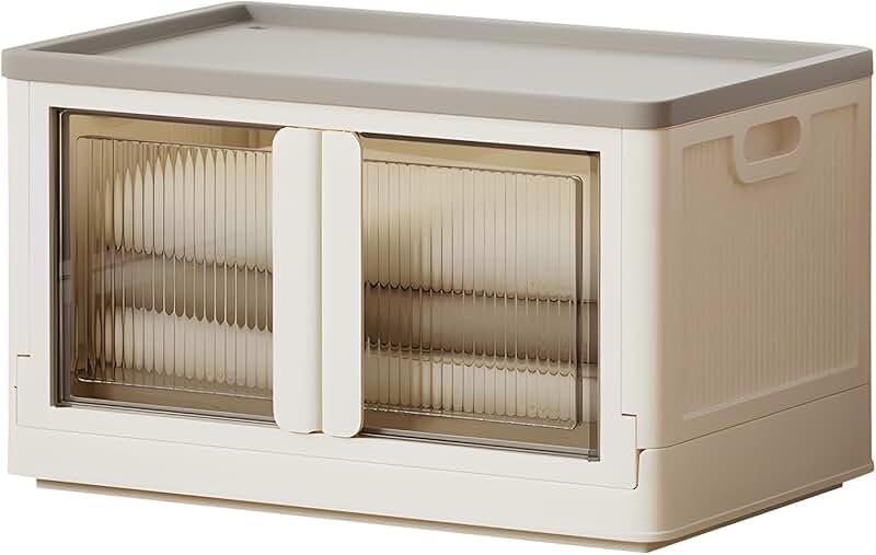 Large Collapsible Storage Box with Door and Wheels