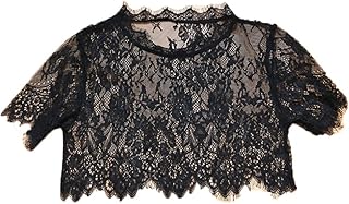 Lace Crop Top with Detachable False Collar