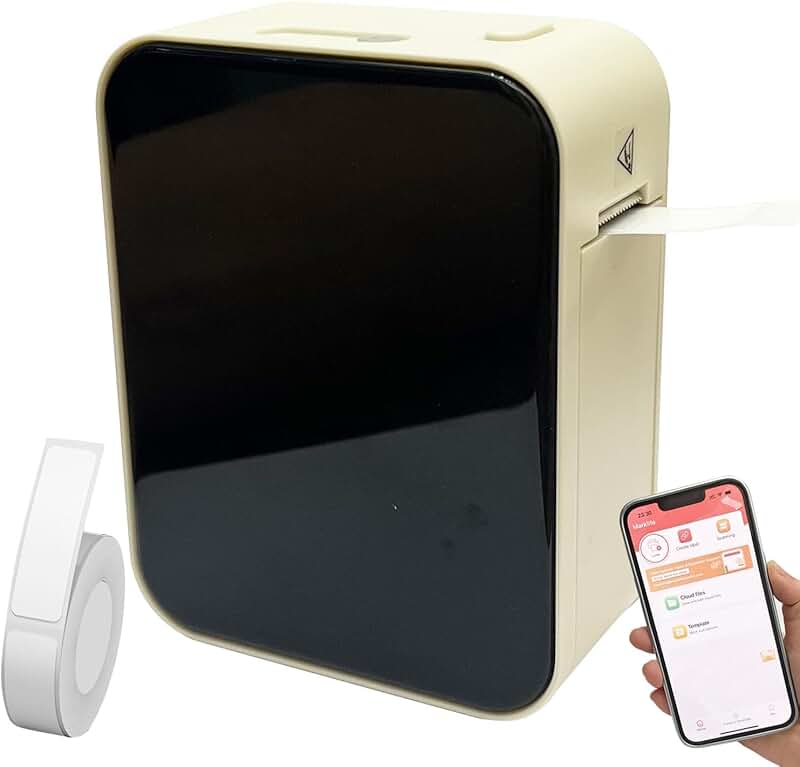 Portable Bluetooth Label Maker with App and Waterproof Label