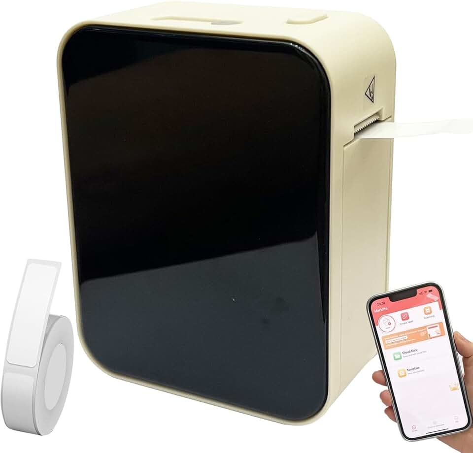Portable Bluetooth Label Maker with App and Waterproof Label