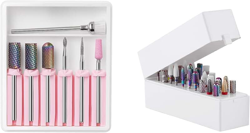 Nail Drill Bit Set with Organizer and 7 Bits