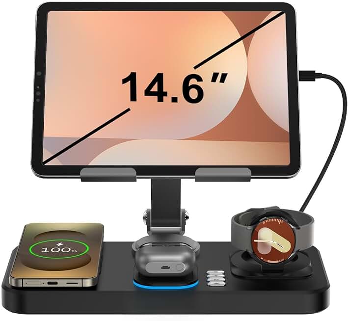 30W Wireless Charger with Clock and Light