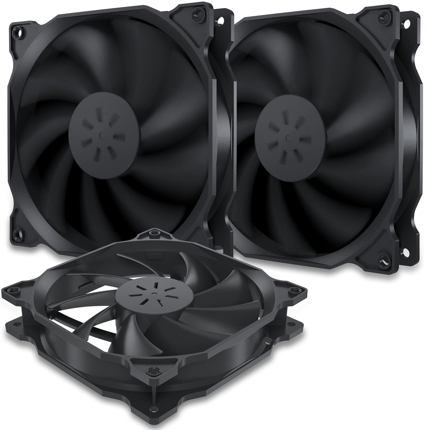 3-Pack Long Life Computer Case Fan 120mm Cooling Case Fan for Computer Cases Cooling,12BK3-3